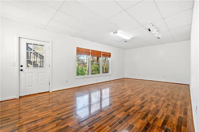 an aerial view of a house