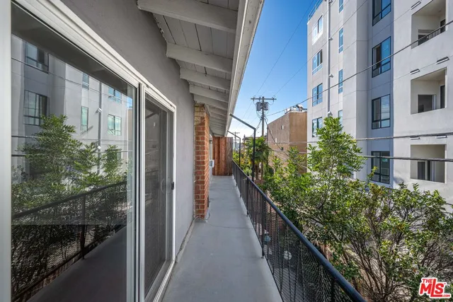 a view of a city from a balcony