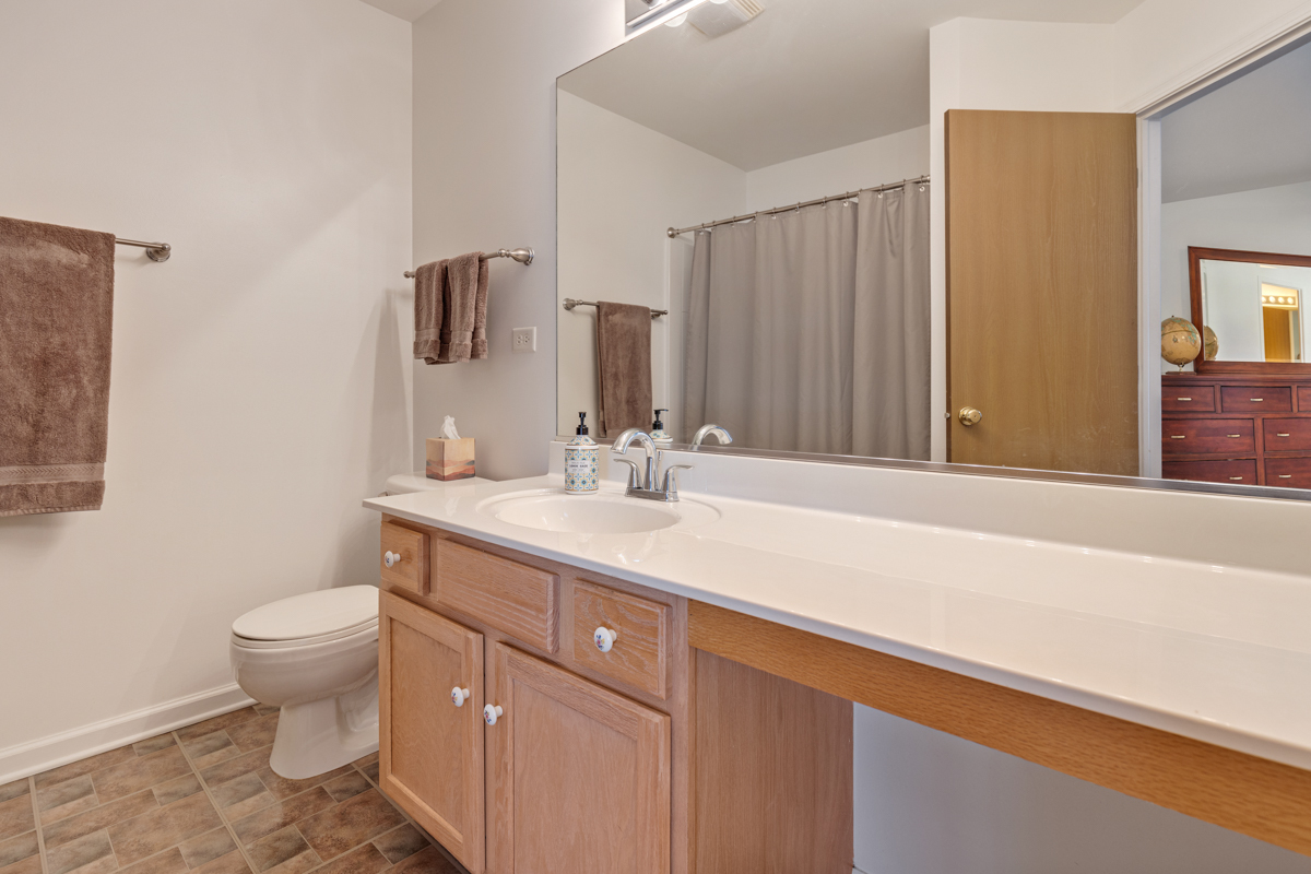 232 New Haven Drive Cary, IL 60013 - Photo 14 of 25 a bathroom with a sink a toilet a mirror and shower