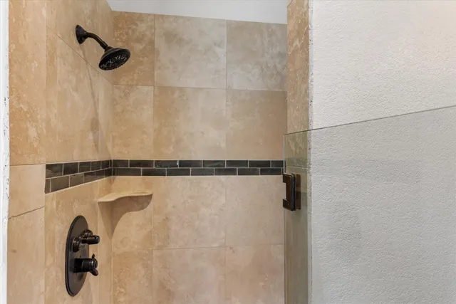 a bathroom with a shower