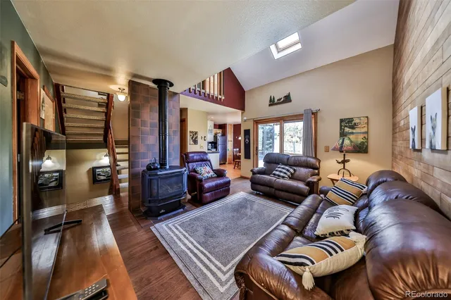 a living room with furniture and a couch