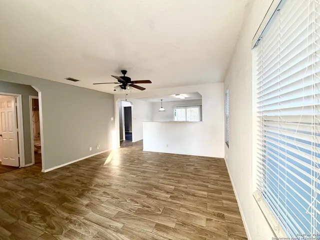 a view of a livingroom with a window