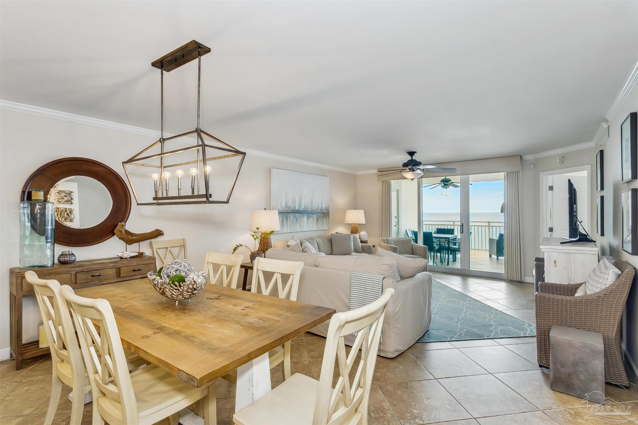 16285 Perdido Key Drive, Unit 625 Perdido Key, FL 32507 - Photo 11 of 49 a view of a dining room with furniture window and outside view