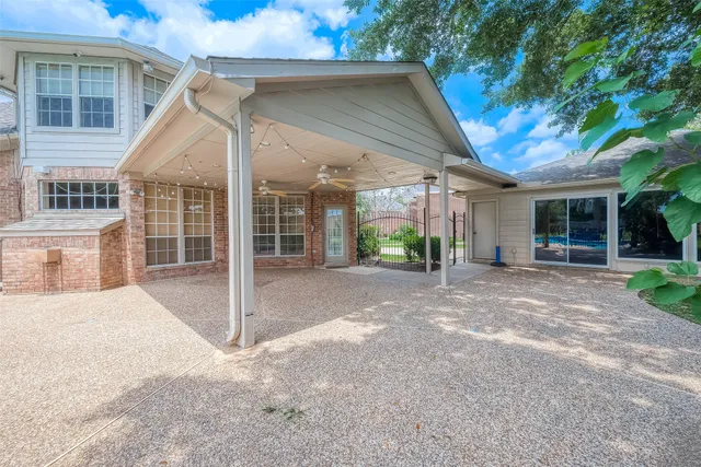 a view of a building from a balcony