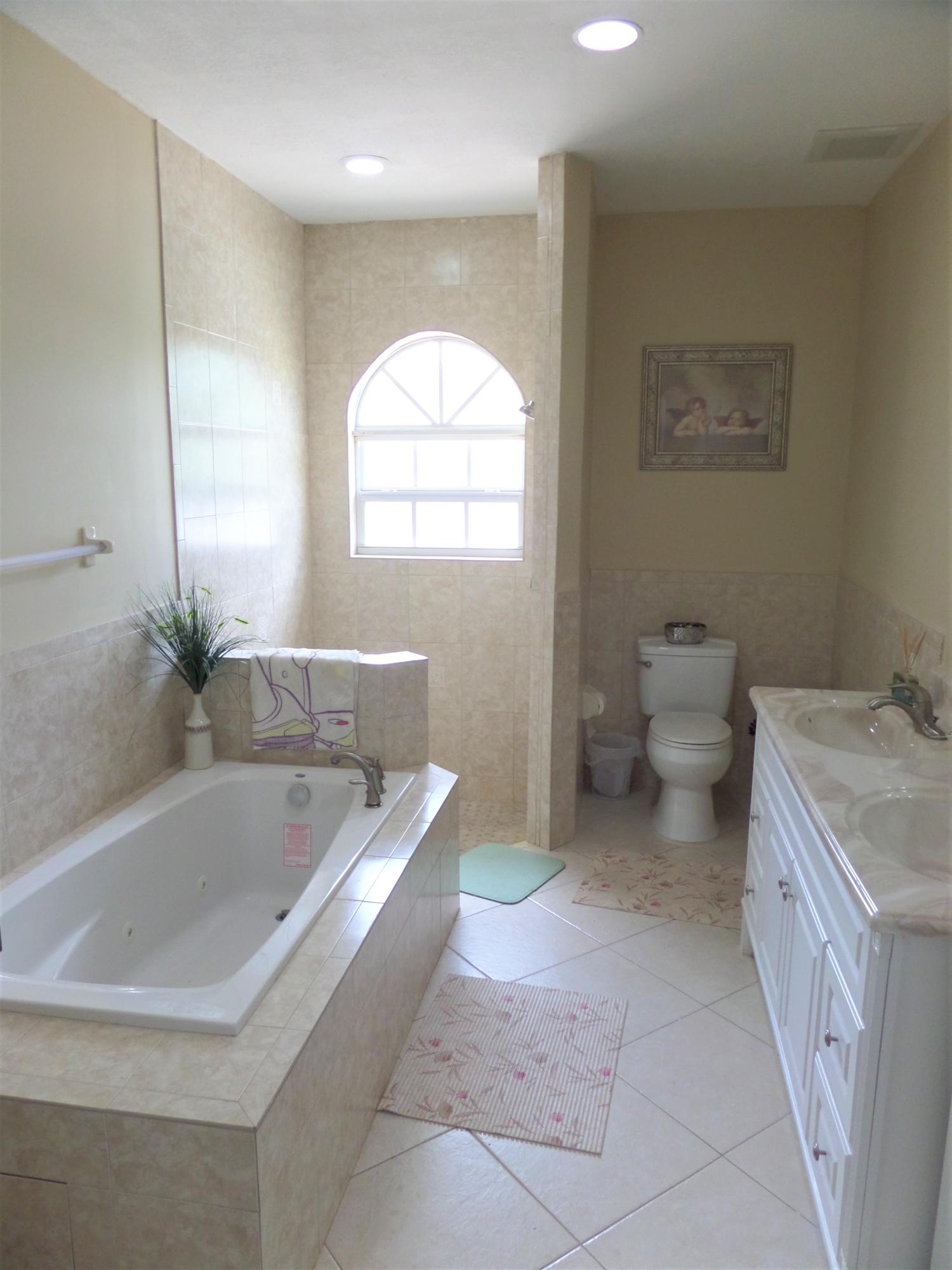 9897 Sandy Run Road Jupiter, FL 33478 - Photo 18 of 30 a spacious bathroom with a tub sink and mirror