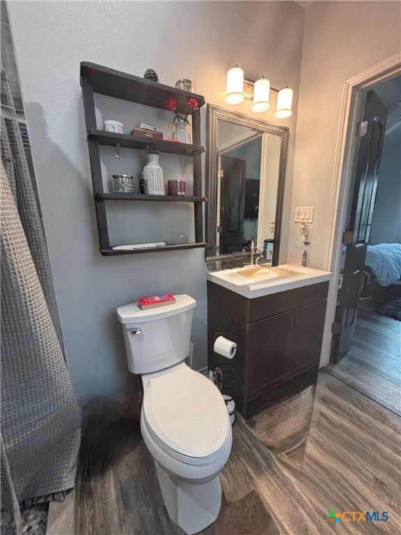 1754 West Big Elm Road Troy, TX 76579 - Photo 16 of 31 a bathroom with a toilet sink and mirror