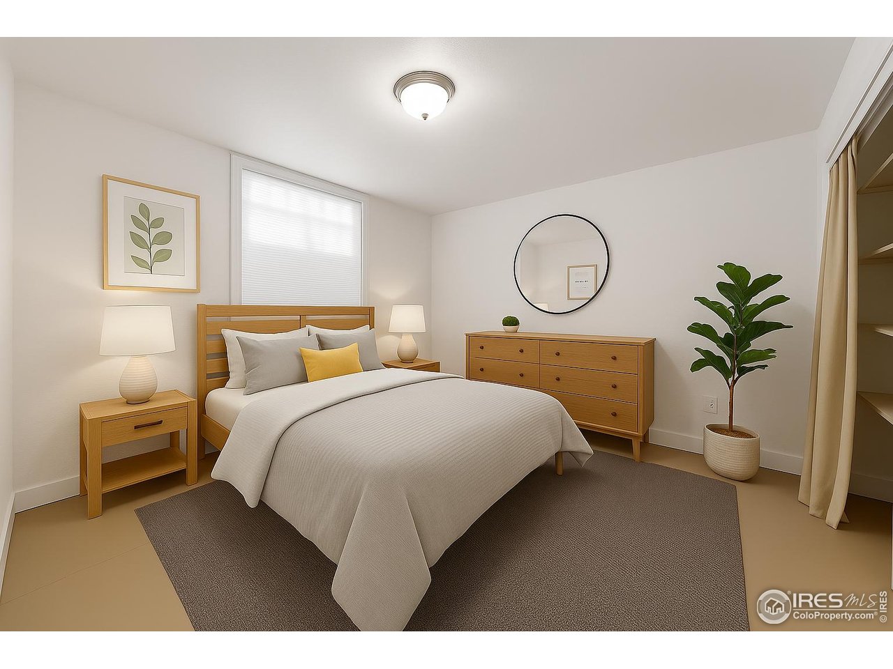 17680 County Rd Q.8 Fort Morgan, CO 80701 - Photo 20 of 40 a bedroom with a bed and a potted plant