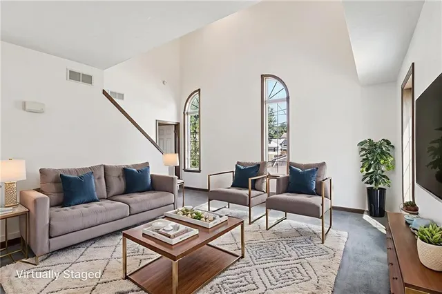 a living room with furniture