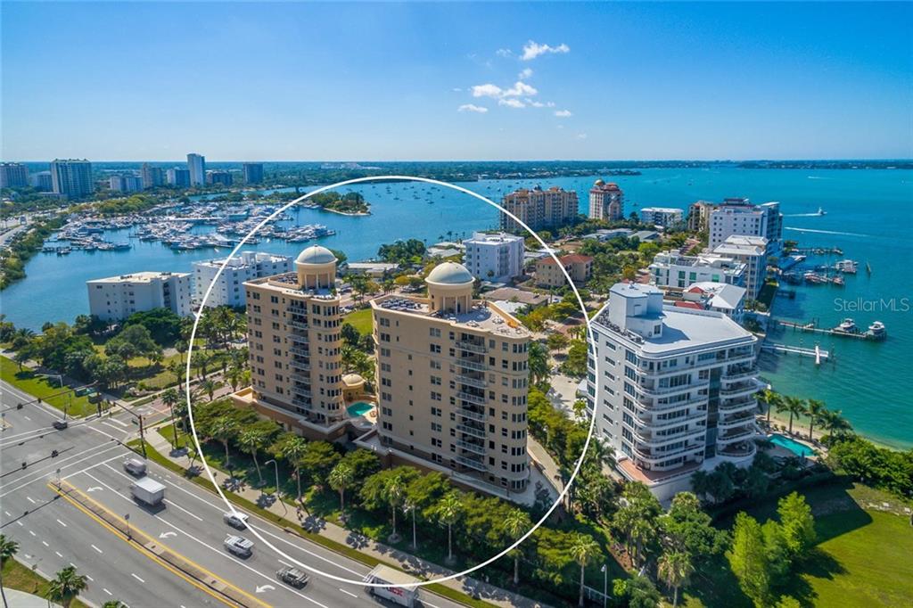 128 Golden Gate Point, Unit 902A Sarasota, FL 34236 - Photo 1 of 1 Ultimate Location on Golden Gate Point with incredible panoramic views of the Marina, Bay, Intracoastal and Gulf!