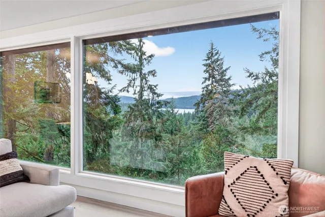 a view of a chair and table in balcony