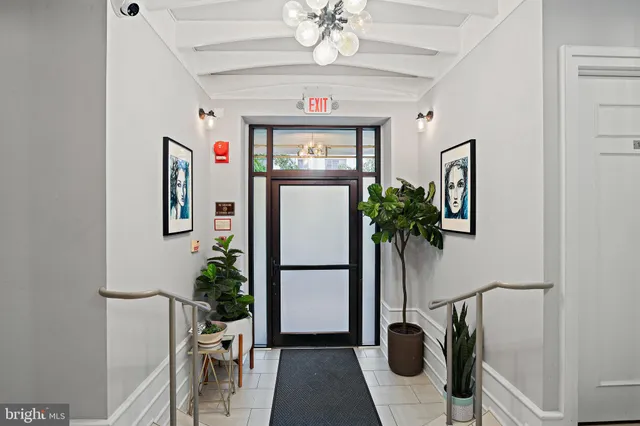 a view of entryway and hall with a potted plant