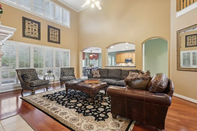 a living room with furniture