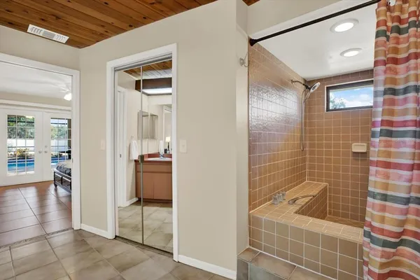 a bathroom with a shower