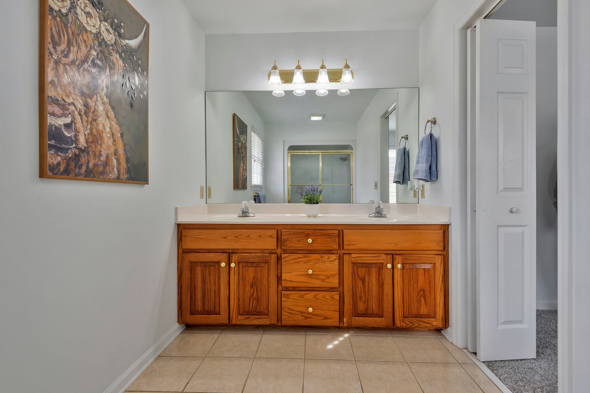 1102 High Lake Drive Dickson, TN 37055 - Photo 22 of 50 a spacious bathroom with a double vanity sink and a mirror