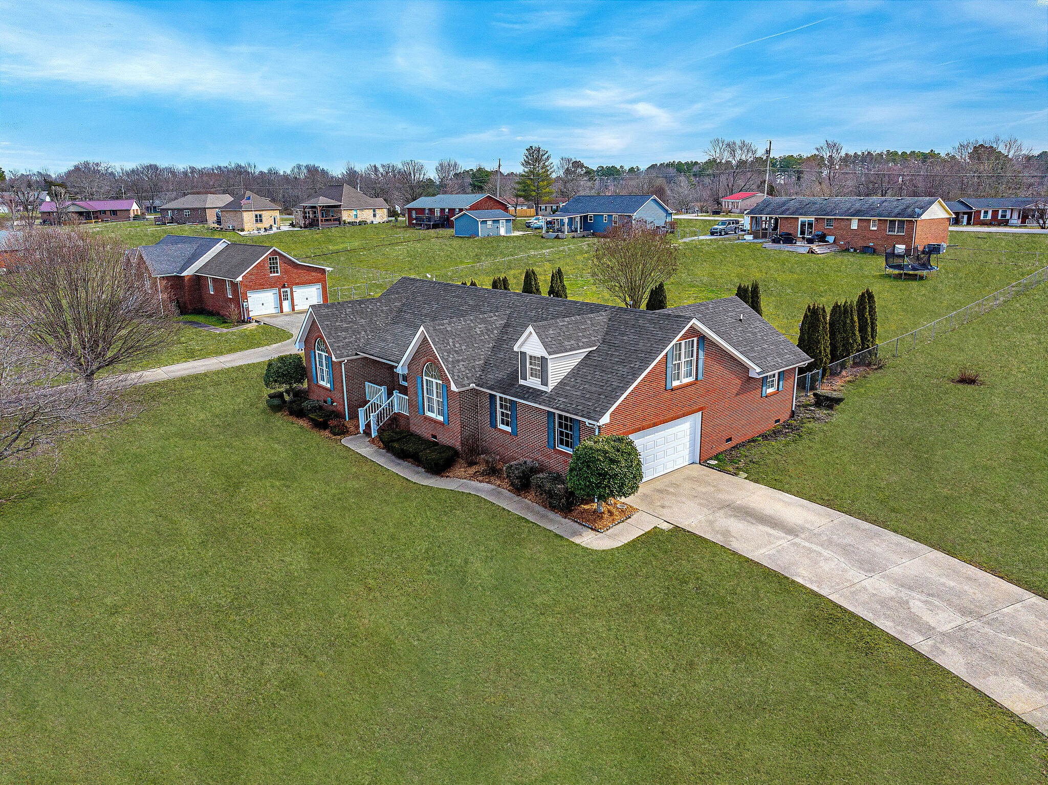 1102 High Lake Drive Dickson, TN 37055 - Photo 37 of 50 an aerial view of a house with a garden and lake view