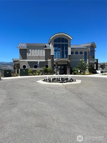 a view of a building with a street