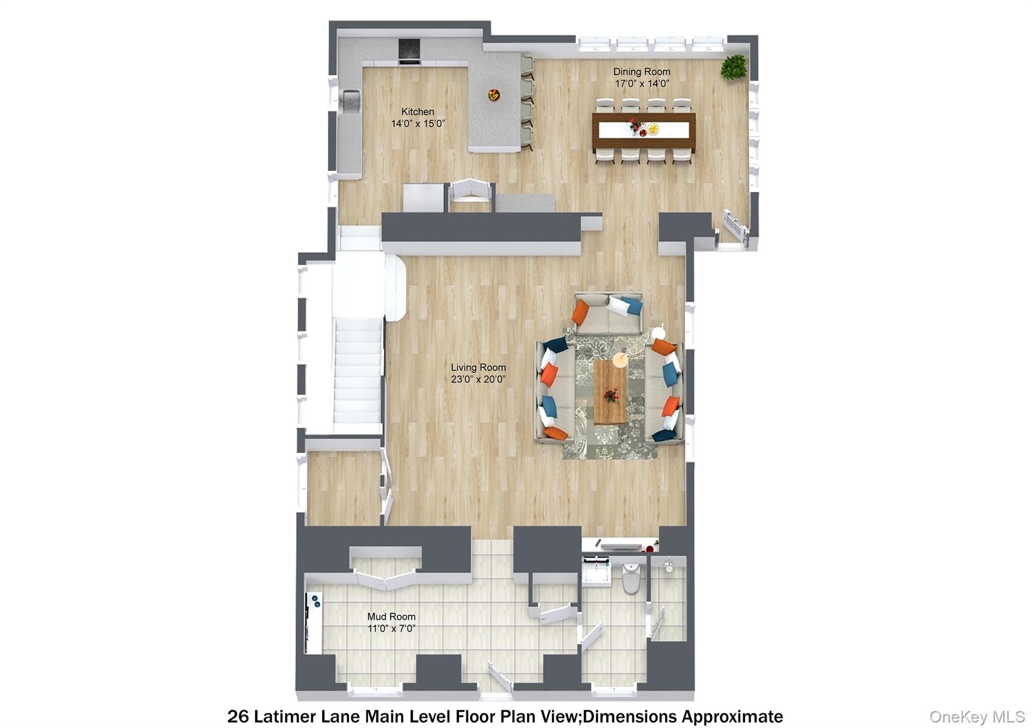 26 Latimer Lane Bronxville, NY 10708 - Photo 34 of 37 Main Level. Dimensions approximate.