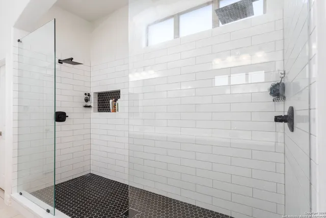 a bathroom with a shower