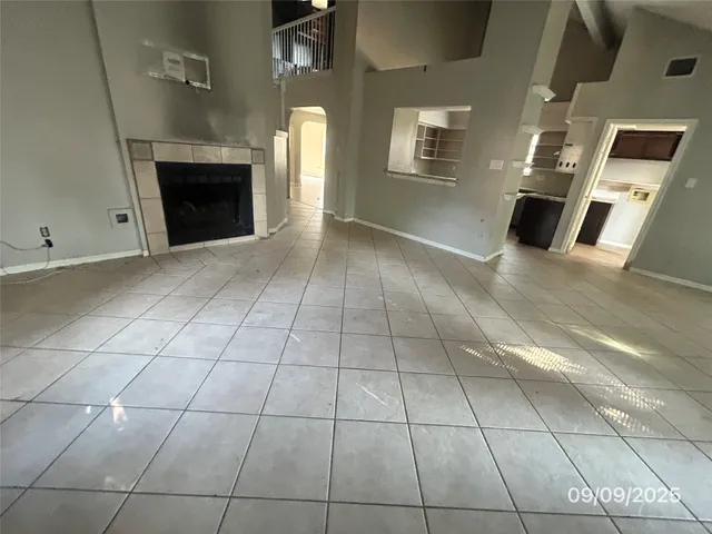 a view of a livingroom with a fireplace