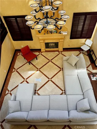 a picture of a couch in a balcony