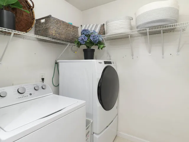 a close view of washer and dryer