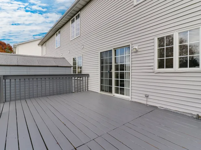 a view of a wooden deck