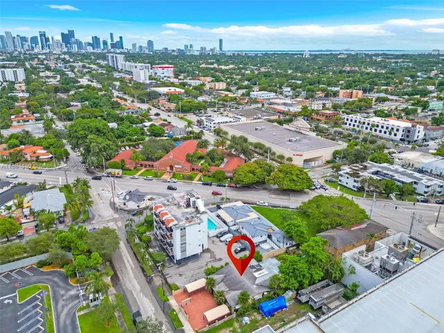 an aerial view of a city