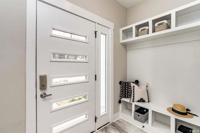 a room with a desk and chair