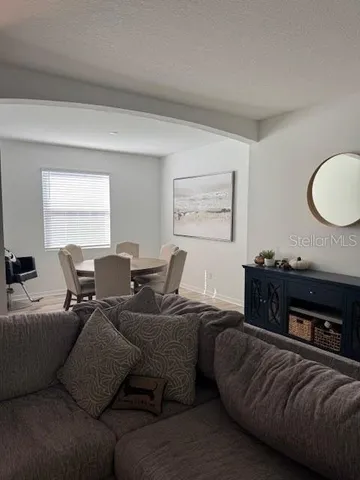 a living room with furniture