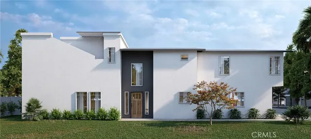 front view of a house with a yard