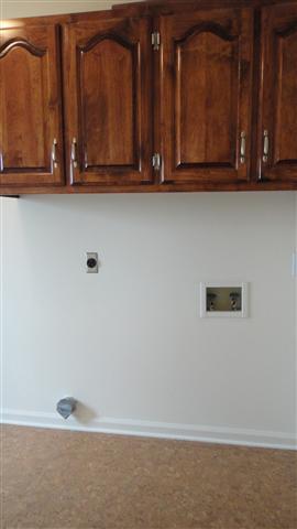 1306 Toliver Lake Road Manchester, TN 37355 - Photo 17 of 20 Washer and dryer are neatly tucked under cabinets used for placeing those laundry essentials.