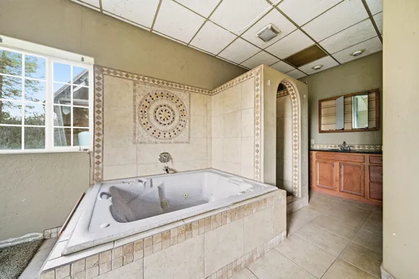 a bathroom with a shower