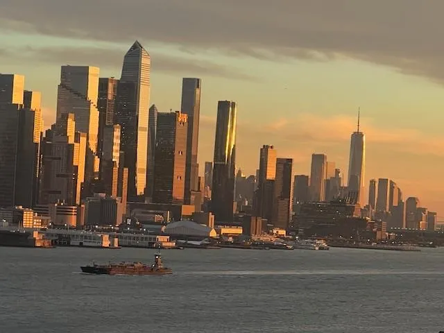a view of a city with tall buildings