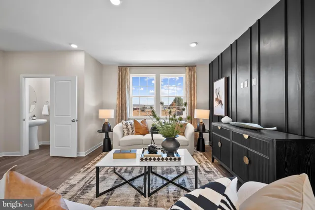 a living room with furniture