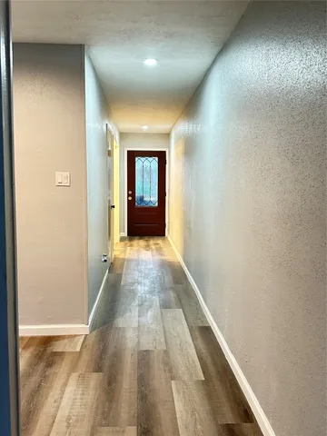 a view of hallway with stairs