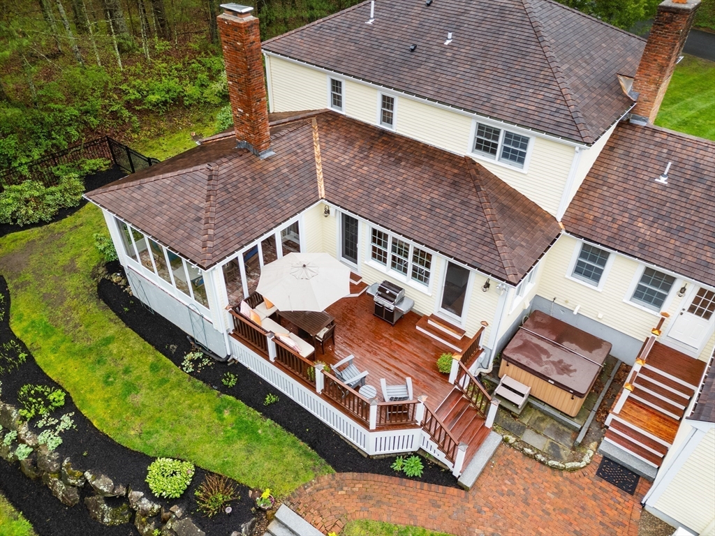 58 High Ridge Road Boxford, MA 01921 - Photo 39 of 40 an aerial view of a house with a big yard