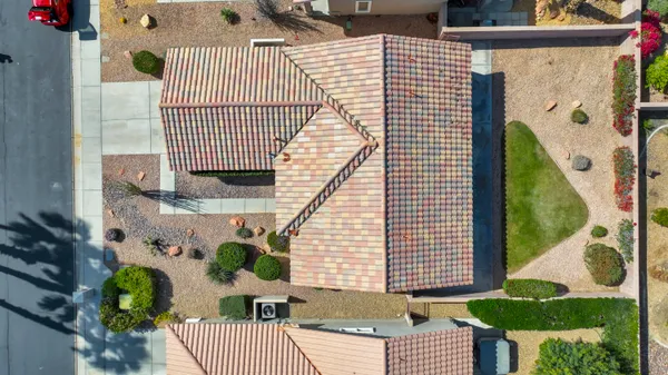 a view of a city with a mountain