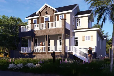 a front view of a house with a yard and porch