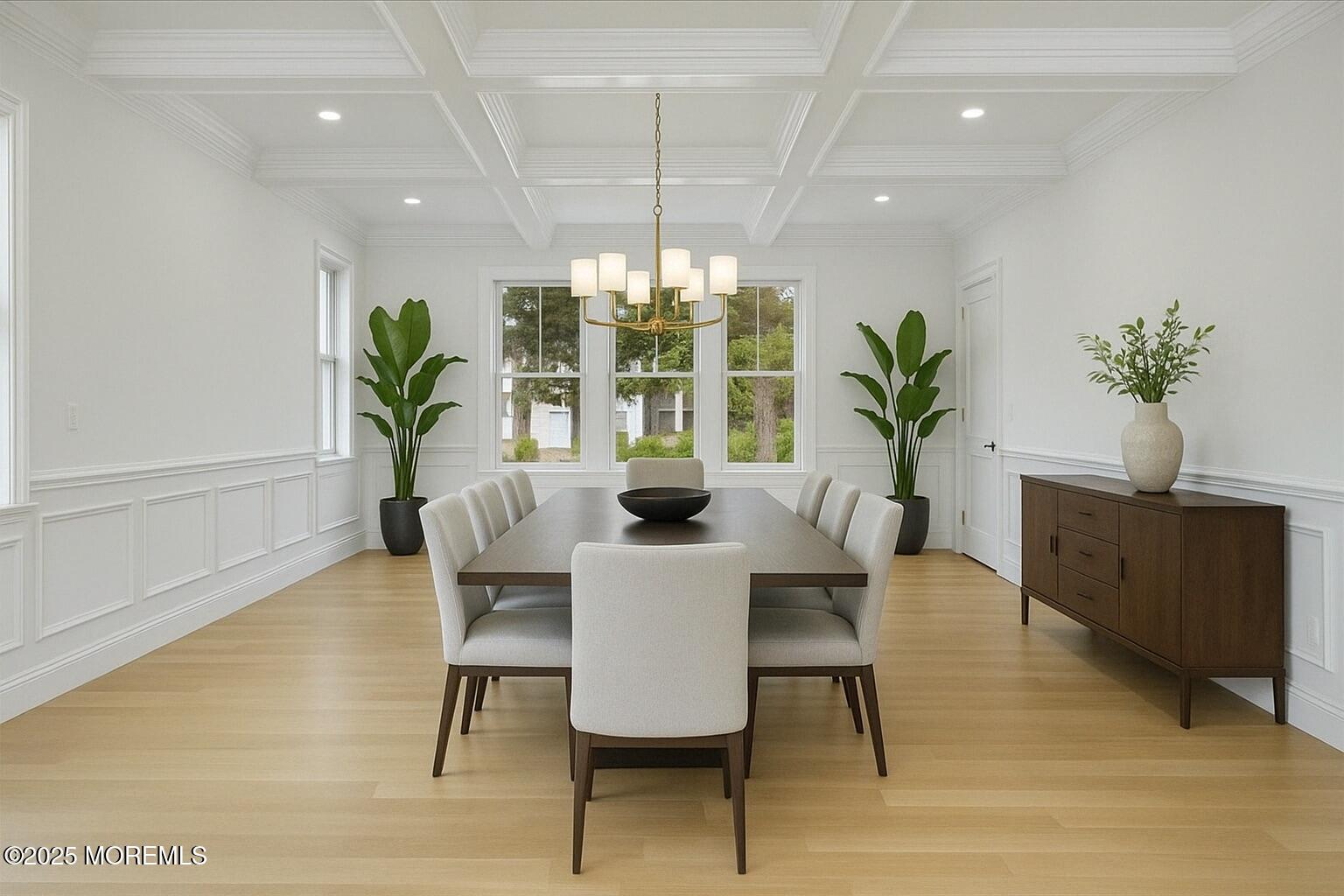 806 Arbor Road Paramus, NJ 07652 - Photo 4 of 29 a dining room with furniture potted plants and wooden floor