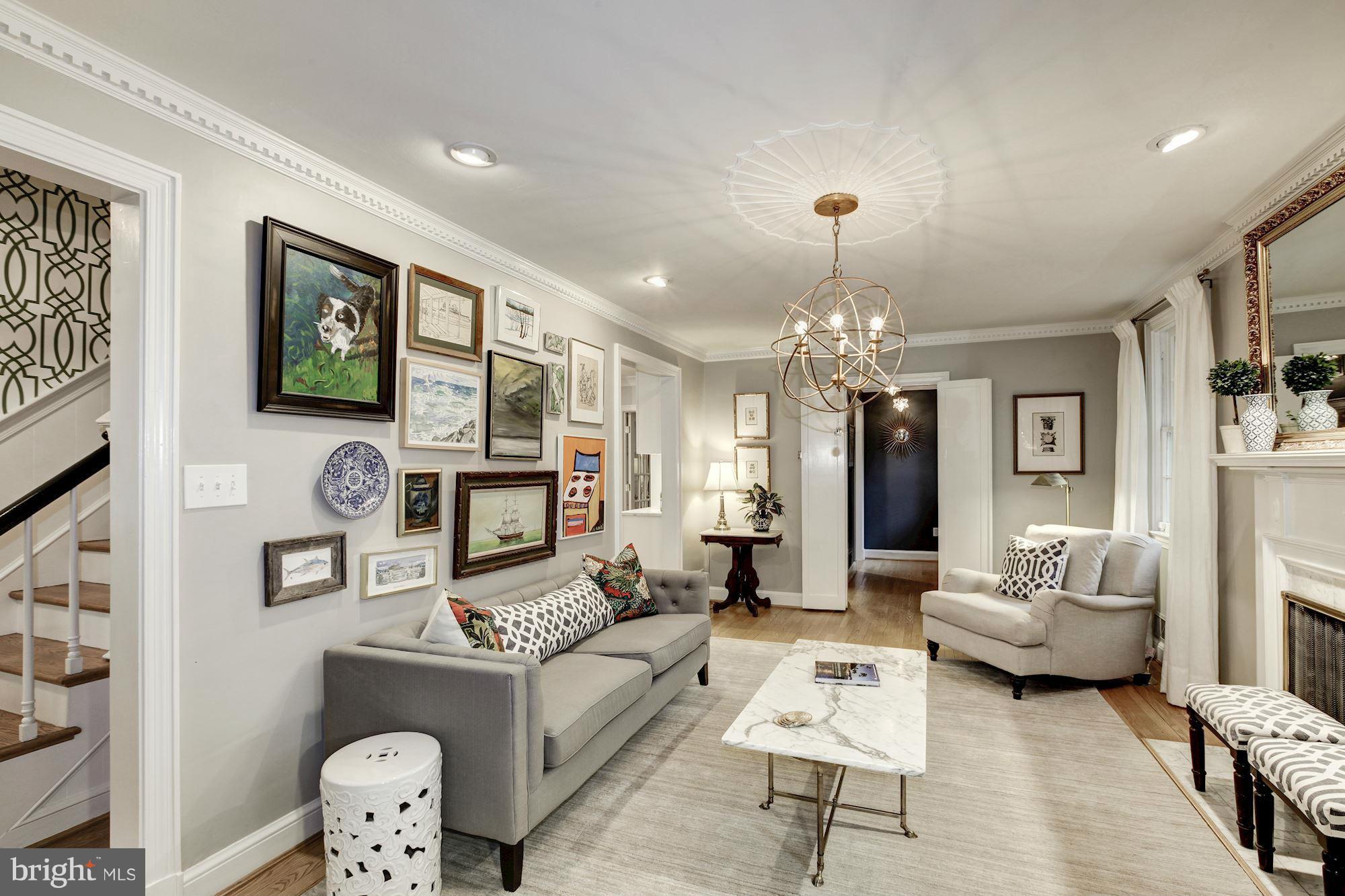 3055 Military Road Arlington, VA 22207 - Photo 3 of 30 a living room with furniture and a chandelier