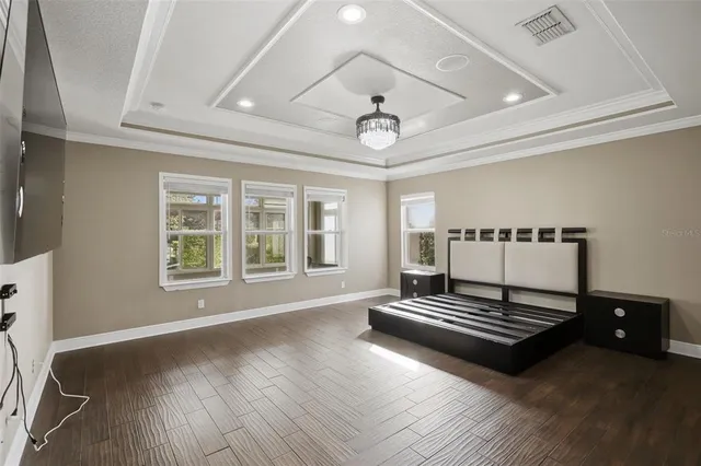 a large bathroom with a sink and a mirror