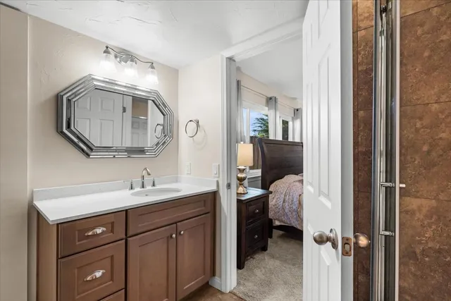 a view of a park with couches and chairs