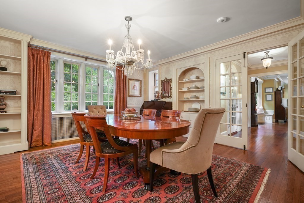 110 Hundreds Road Wellesley, MA 02481 - Photo 13 of 42 a view of a dining room with furniture window and wooden floor
