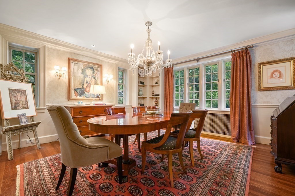 110 Hundreds Road Wellesley, MA 02481 - Photo 14 of 42 a view of a dining room with furniture window and wooden floor