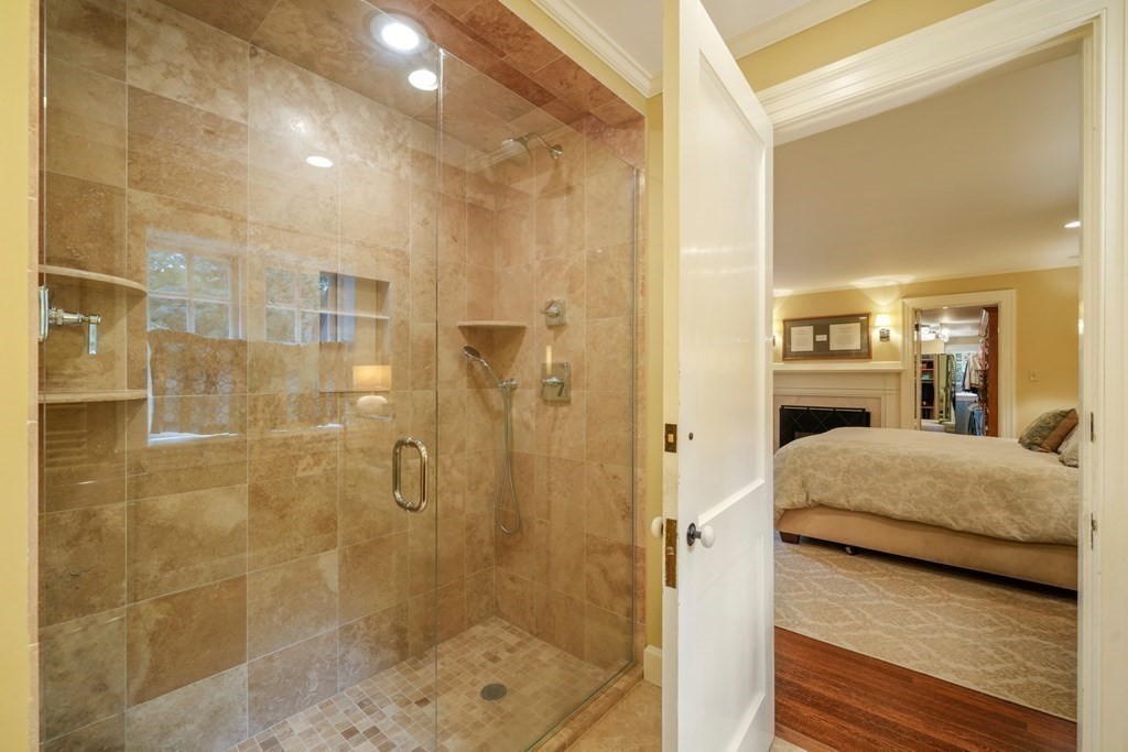 110 Hundreds Road Wellesley, MA 02481 - Photo 30 of 42 a en suite bathroom with a granite countertop shower