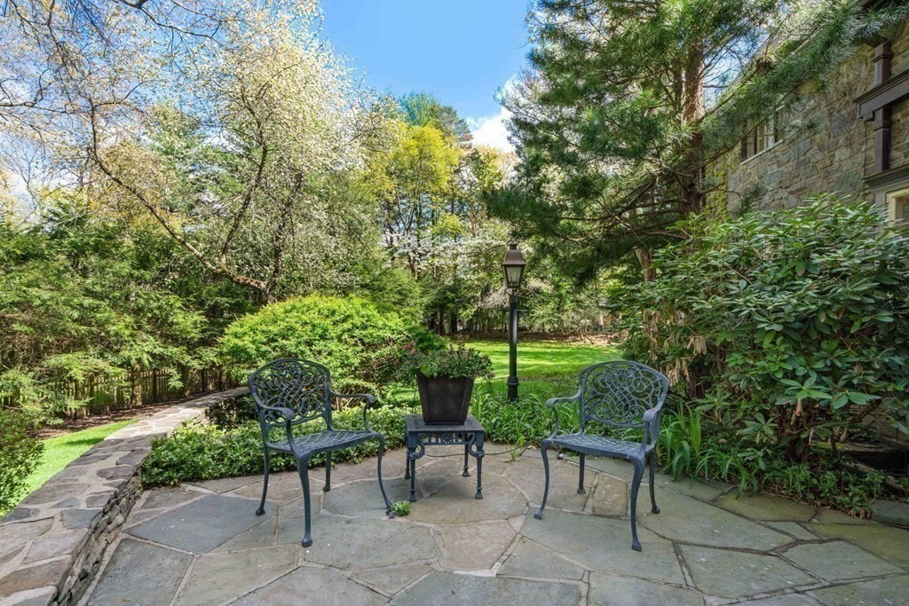 110 Hundreds Road Wellesley, MA 02481 - Photo 7 of 42 a yard with some trees in the background