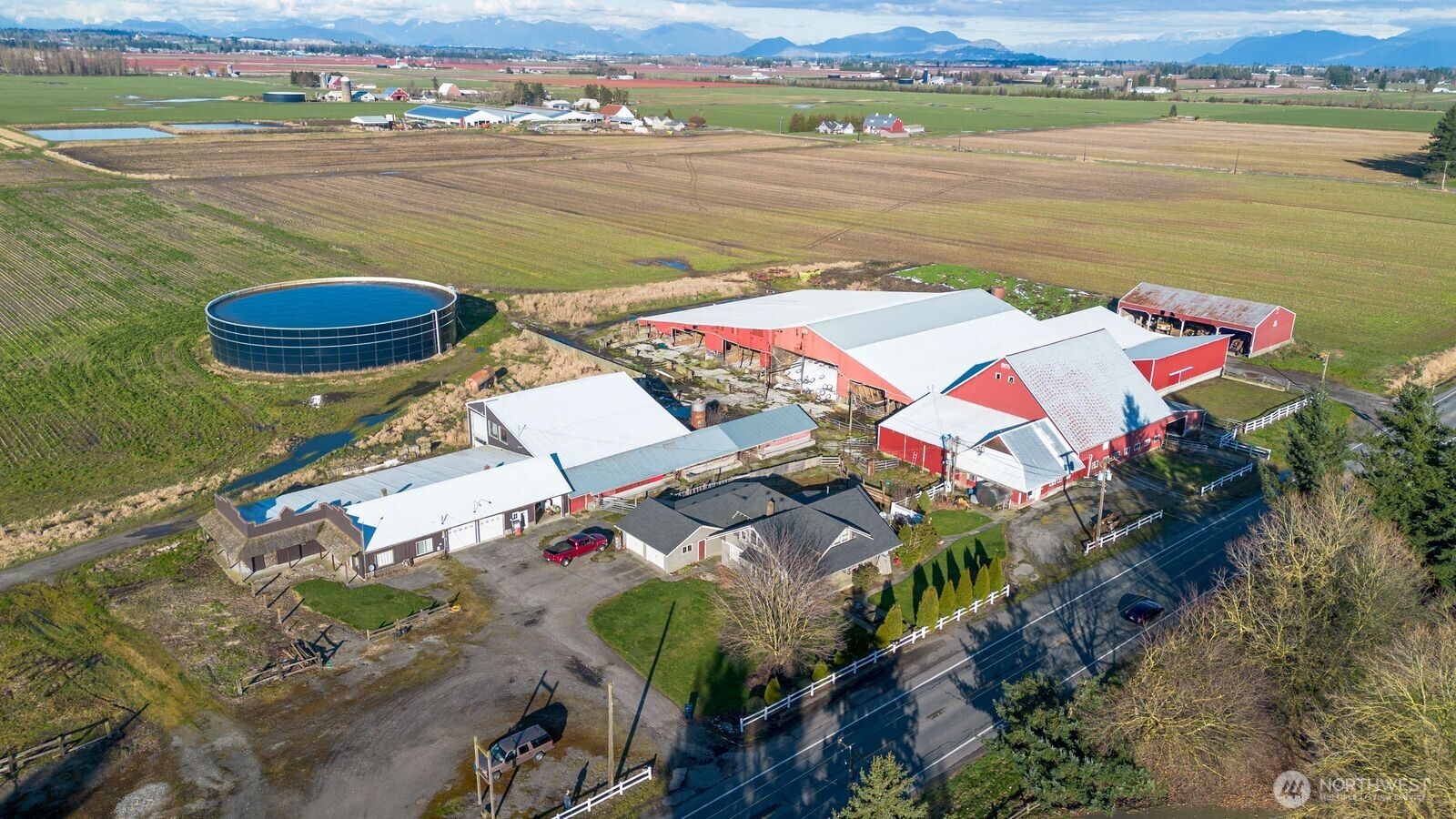 790 East Badger Road Lynden, WA 98264 - Photo 18 of 26 an aerial view of a house with a lake view