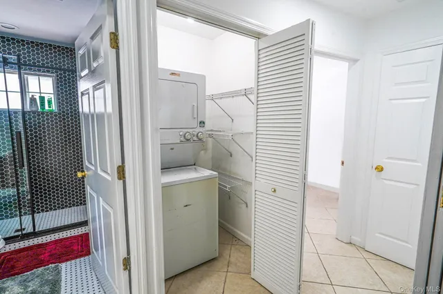 a room with a washer and dryer