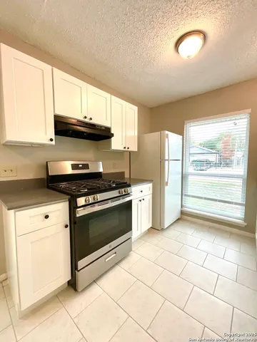 a kitchen with a stove a sink and a refrigerator