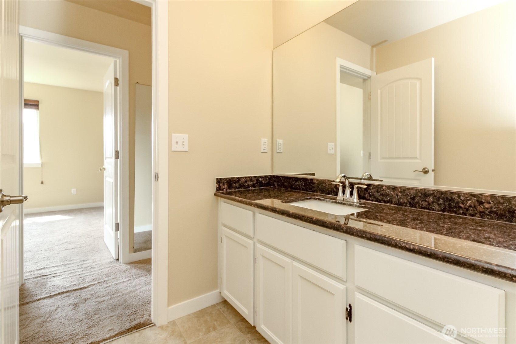 1605 Riddell Avenue Northeast Orting, WA 98360 - Photo 21 of 35 a bathroom with a sink and a mirror